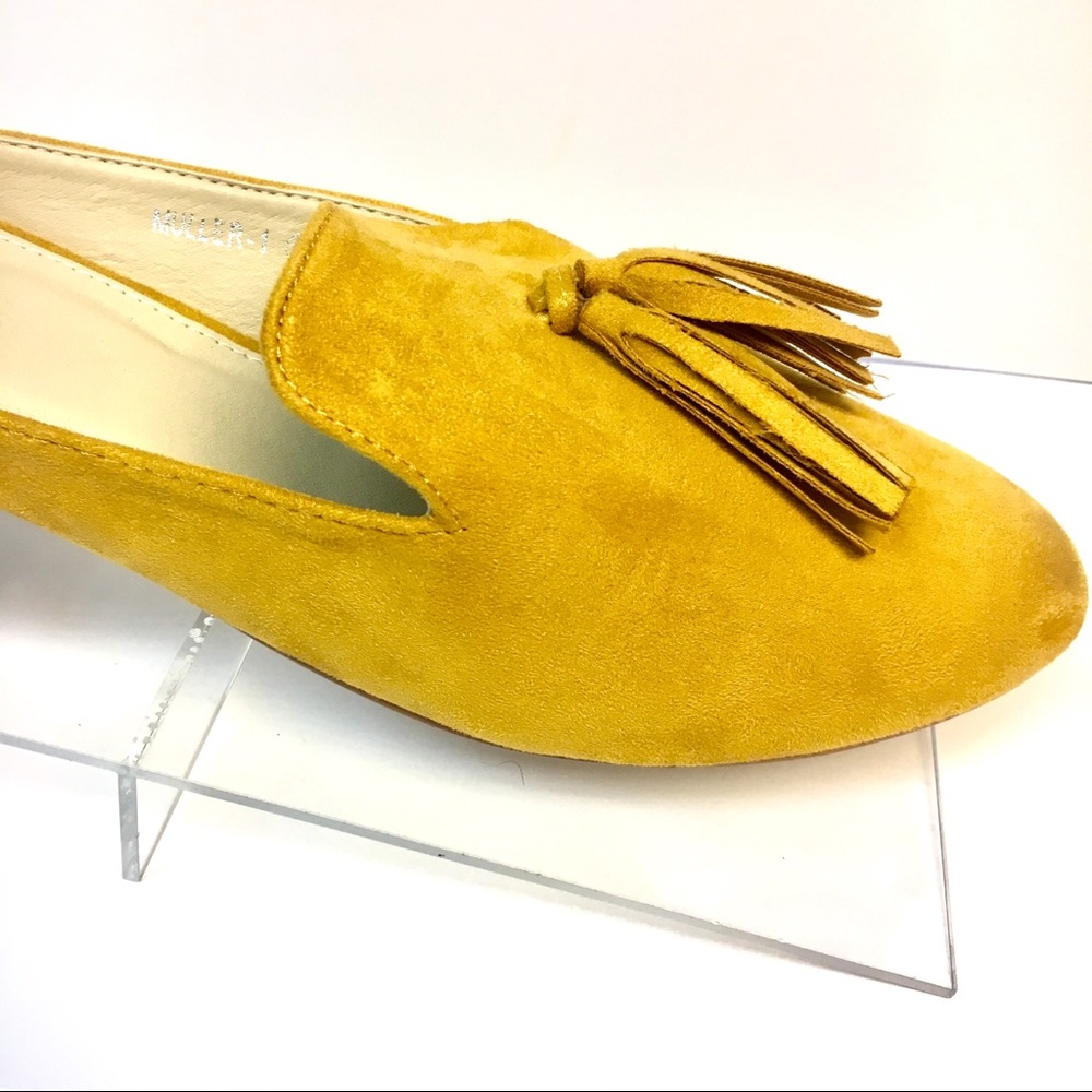 Last Pair! Tassel Round Toe Mules Mustard Yellow - Picture 3 of 8